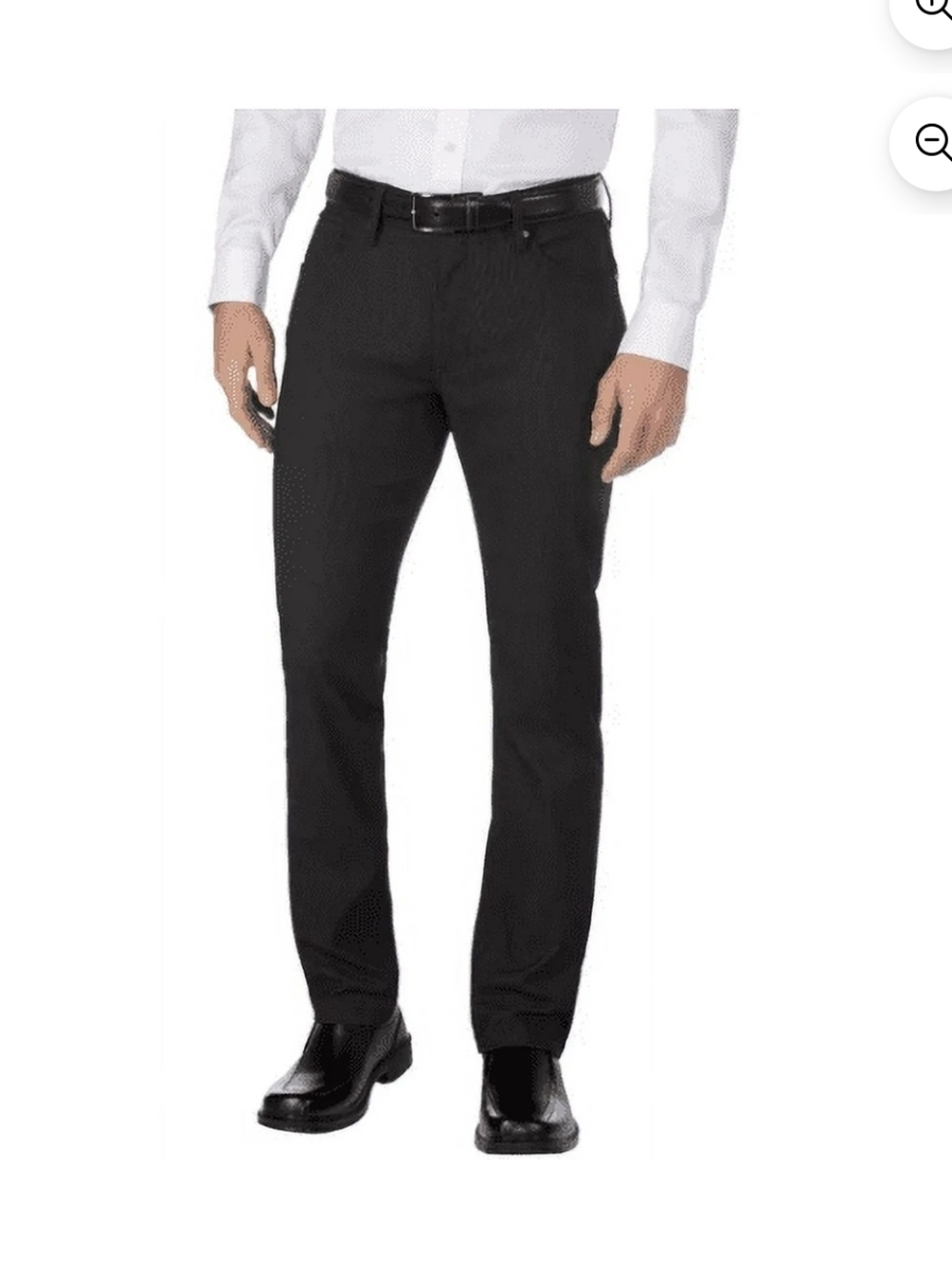 Urban Star Men's Stretch Relaxed Fit Straight Leg Pants, Black Size 40X34